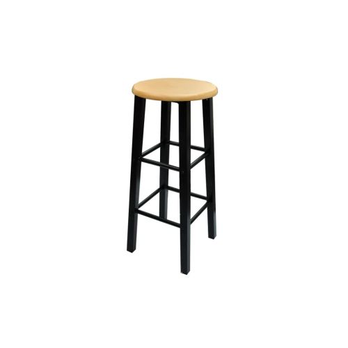 Трапезен комплект, жълтокафяво дърво, черна стомана