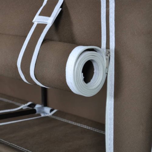 Платнен шкаф за обувки с покривало 115 х 28 х 110 см, кафяв