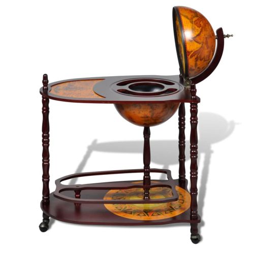 Глобус бар стойка за вино, евкалиптово дърво, свободностоящ