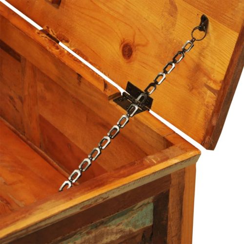 Ретро маса за кафе с място за съхранение, регенерирано дърво