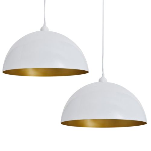 Метални полилеи, 2 бр, регулируема височина, полусфера, бели