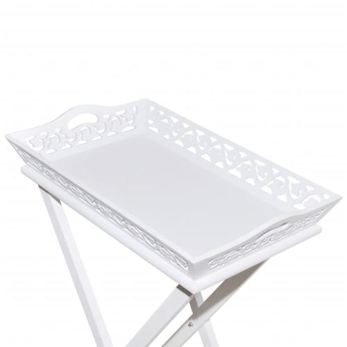 Странична маса с табла, бяла