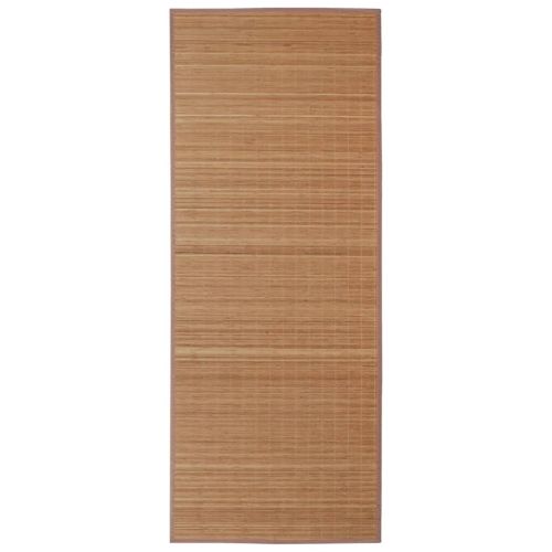 Правоъгълен кафяв бамбуков килим 150х200 см