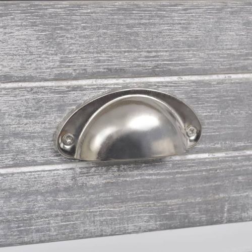 Нощно шкафче с 1 чекмедже, сиво и бяло