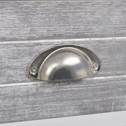 Нощно шкафче с 2 чекмеджета, 2 бр, сиво и бяло