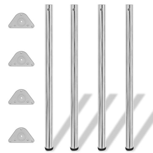 4 крака за регулиране на височината на маси, хром, 1100 мм