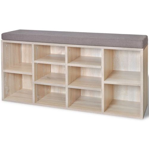 Пейка за съхранение на обувки с 10 отделения, цвят дъб