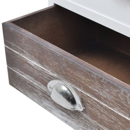 Нощни шкафчета, 2 бр, кафяво и бяло