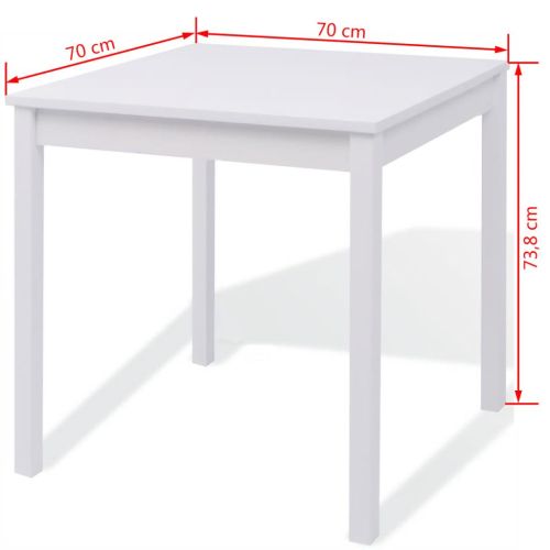 Комплект за трапезария, 3 части, бор, бял