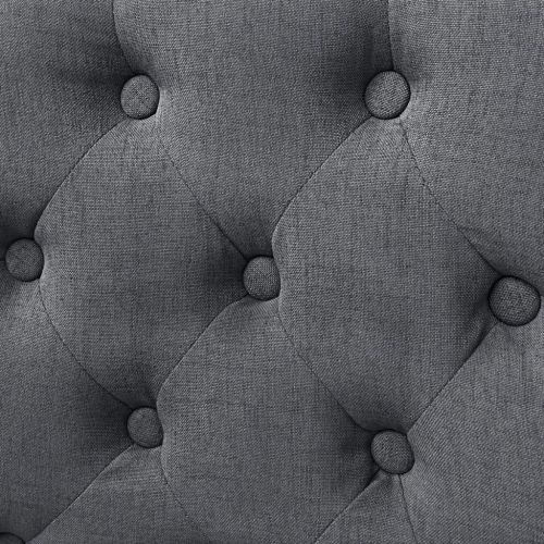 Трапезни столове, 2 бр, тъмносиви, текстил