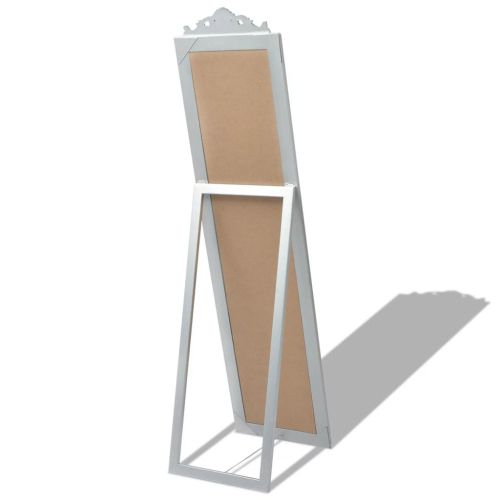 Стенно огледало, бароков стил, 160x40 см, сребристо