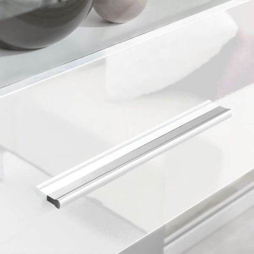 ТВ комплект шкафове, 5 части, с LED осветление, бял