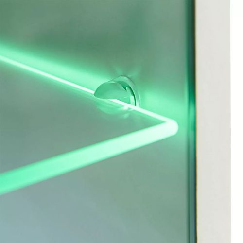 ТВ комплект шкафове, 5 части, с LED осветление, бял