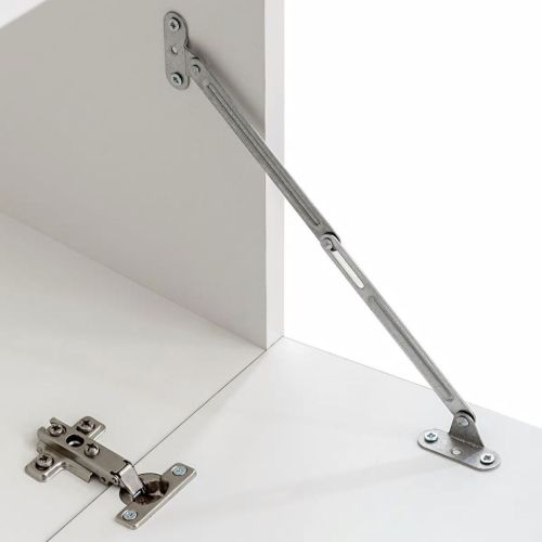 ТВ комплект шкафове, 5 части, с LED осветление, бял