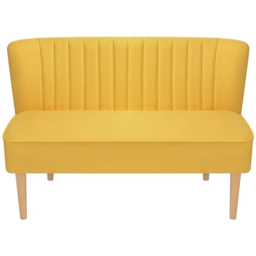 Диван, плат, 117x55,5x77 см, жълт