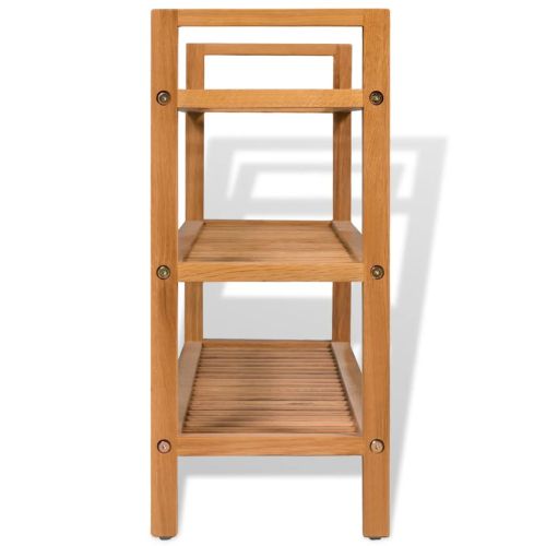 Поставка за обувки с 3 рафта, 100x27x60 см, дъбов масив