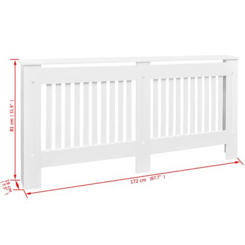 Параван за радиатор бял, MDF, 172 см