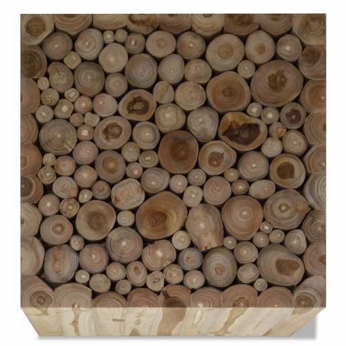 Кафе маса, естествен тик, 50x50x35 cм