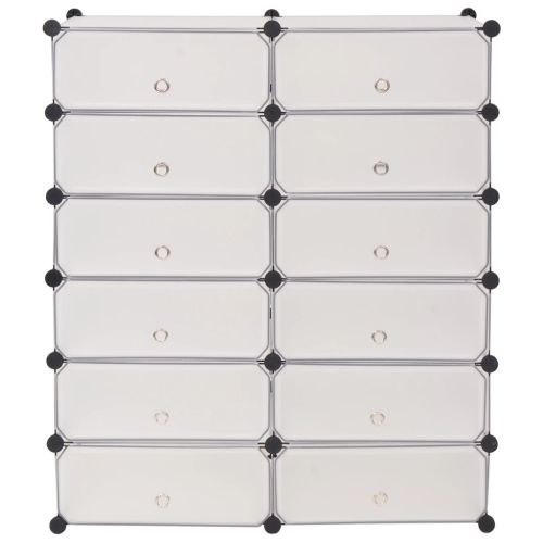 Сглобяем органайзер за обувки, 12 отделения, бял