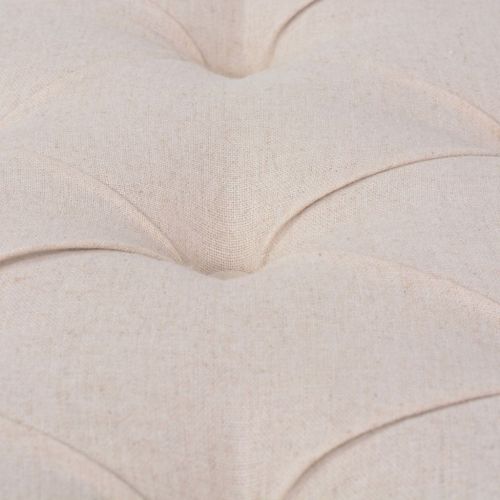 Пейка, лен и дървен масив, 150x40x48 см, кремаво бяла