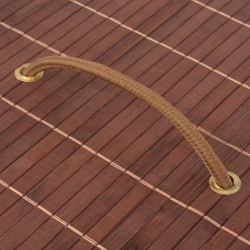 Бамбуков кош за пране, овален, кафяв