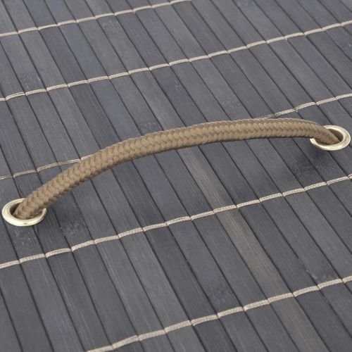 Бамбуков кош за пране, правоъгълен, тъмнокафяв