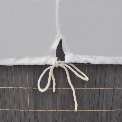 Бамбуков кош за пране, правоъгълен, тъмнокафяв