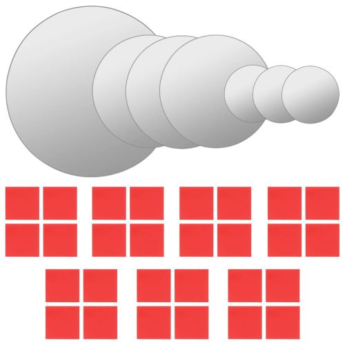 Комплект стенни огледала от 7 части, кръгли