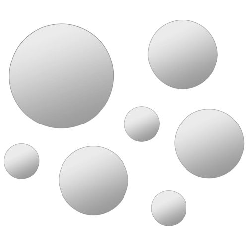 Комплект стенни огледала от 7 части, кръгли