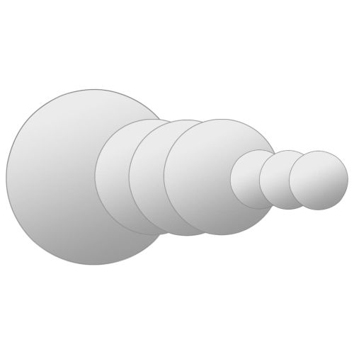 Комплект стенни огледала от 7 части, кръгли