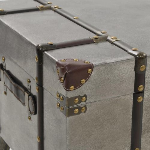 Маса за кафе, МДФ и алуминий, 102x51x47,5 см