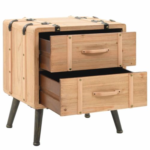 Нощно шкафче, чамова дървесина масив, 50x35x57 см