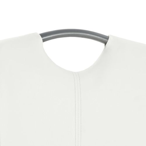 Конзолни трапезни столове, 4 бр, бели, изкуствена кожа