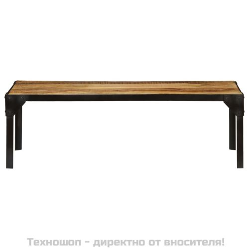 Кафе маса, грубо мангово дърво масив и стомана, 110 см