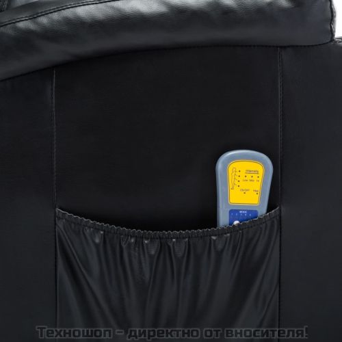 Масажен стол с люлееща функция, черен, изкуствена кожа