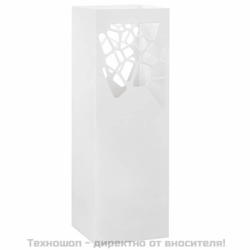 Поставка за чадъри "Камъни", стомана, бяла