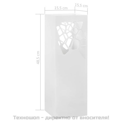 Поставка за чадъри "Камъни", стомана, бяла