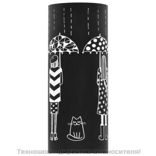 Поставка за чадъри "Жени", стомана, черна