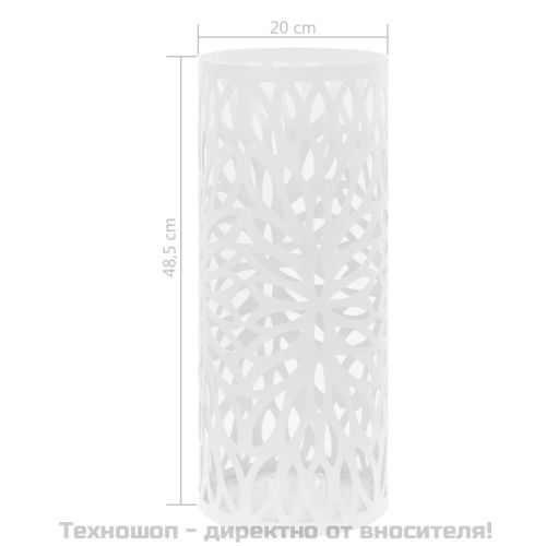 Поставка за чадъри "Листа", стомана, бяла