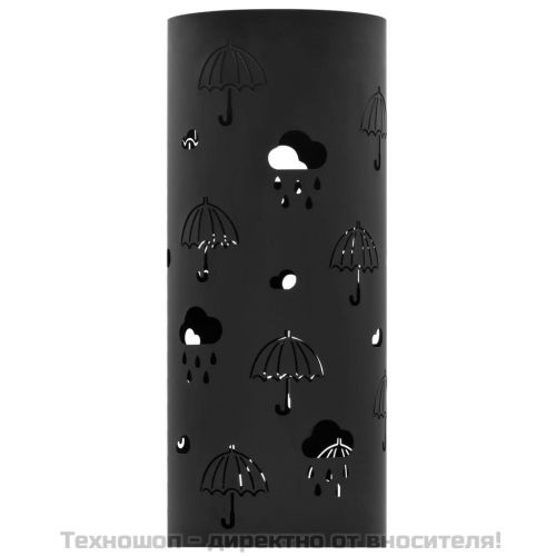 Поставка за чадъри "Чадъри", стомана, черна