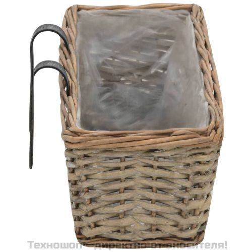 Сандъчета за балкон, 2 бр, ракита, PE облицовка, 60 см