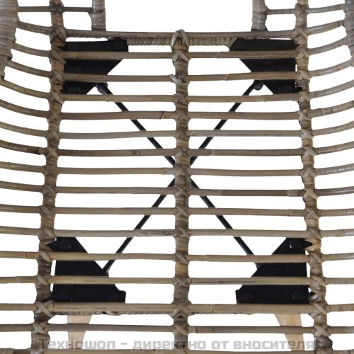 Трапезни столове, 2 бр, кафяви, естествен ратан