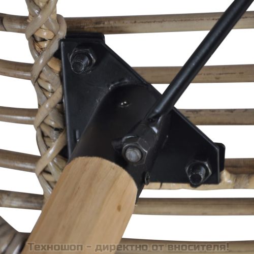 Трапезни столове, 2 бр, кафяви, естествен ратан