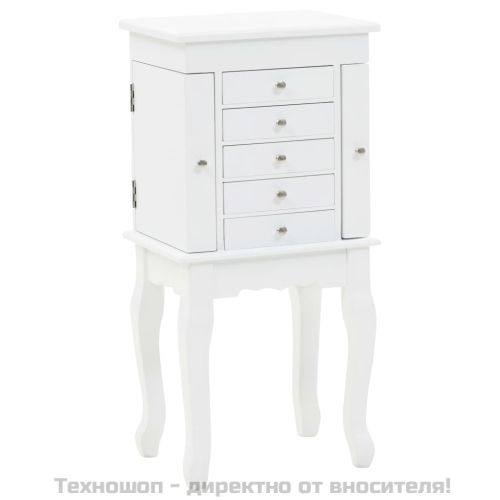 Свободностоящ шкаф за бижута, бял