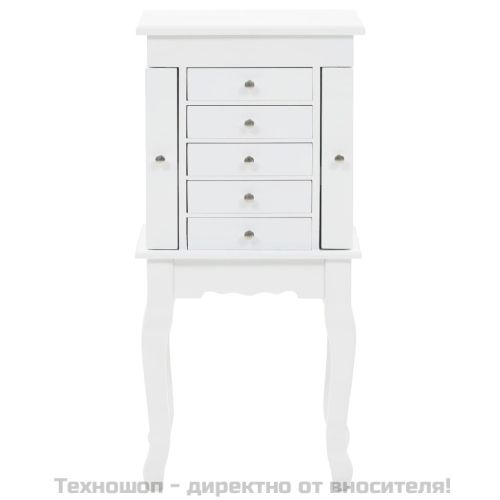 Свободностоящ шкаф за бижута, бял