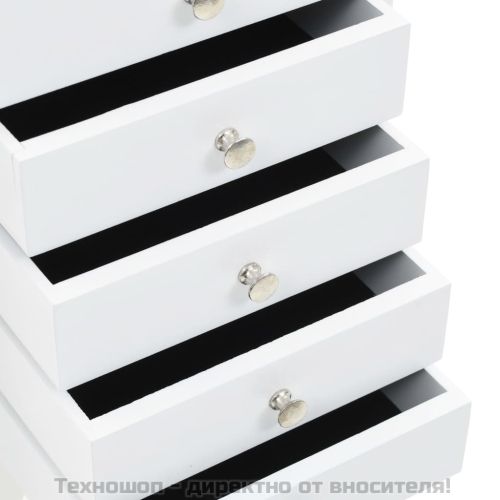 Свободностоящ шкаф за бижута, бял