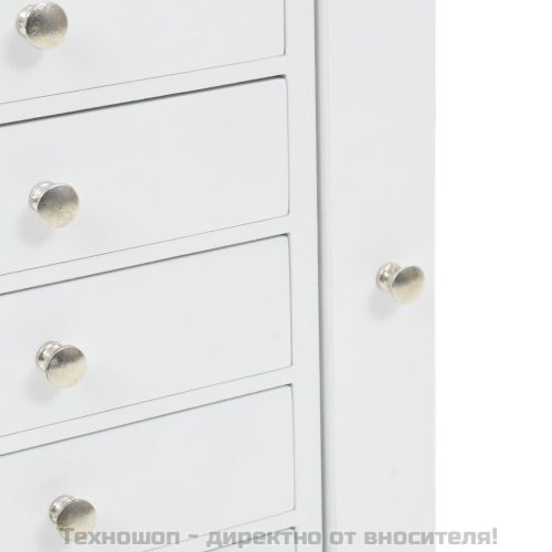 Свободностоящ шкаф за бижута, бял