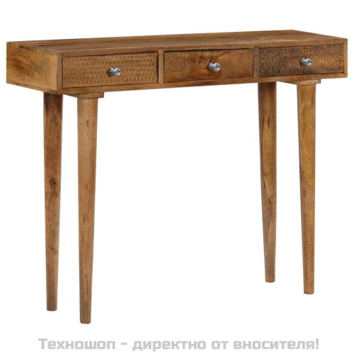 Конзолна маса, мангово дърво масив, 102x30x79 cм