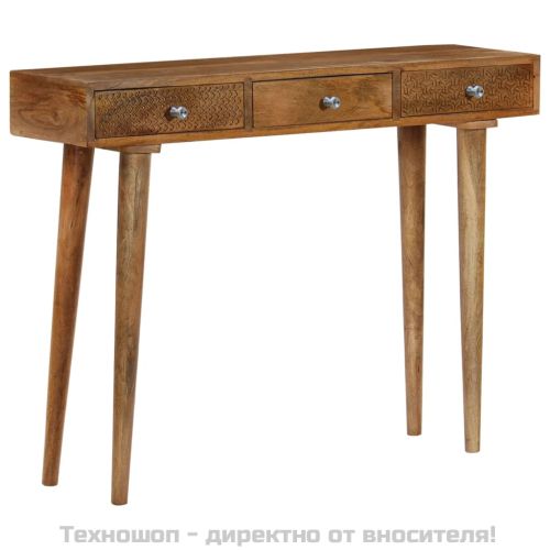 Конзолна маса, мангово дърво масив, 102x30x79 cм