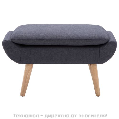Табуретка, платнена тапицерия, 73x43x42 см, тъмносива